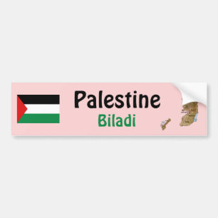 Palestina Flagga + Karta Bildäckslapp Bildekal