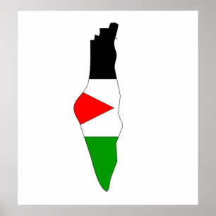 Palestina Flagga Karta fullt storlek Poster