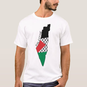 Palestina Flagga Karta Palestina Kufiya Mönster T Shirt