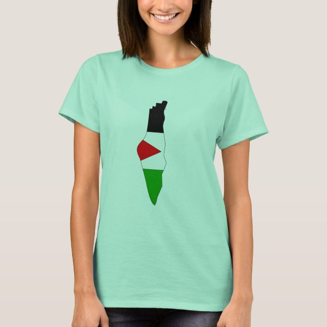 Palestina flagga karta tee (Framsida)