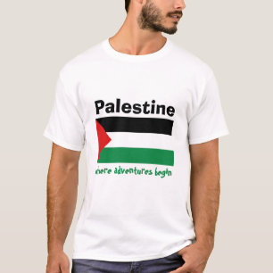 Palestina flagga + Karta + TextT-tröja T-shirt