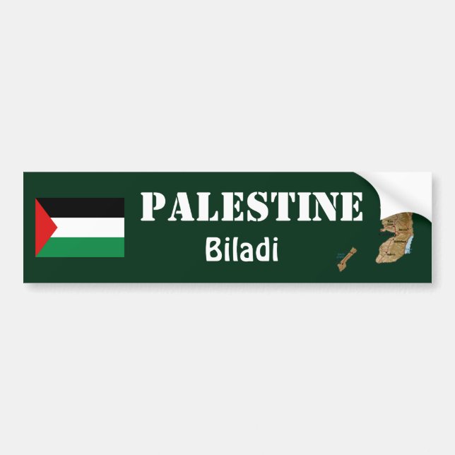 Palestina flagga + Kartabildekal Bildekal (Framsidan)