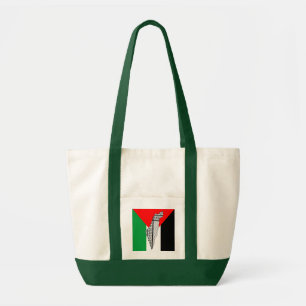 Palestina Flagga och Karta med Keffiyeg Mönster Tygkasse