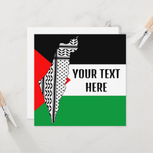 Palestina Flagga och Karta med Keffiyeh Mönster Inbjudningar
