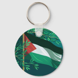 Palestina flagga och träd nyckelring