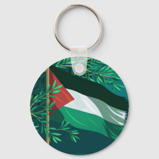 Palestina flagga och träd nyckelring