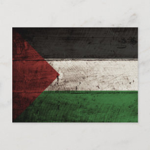 Palestina-Flagga på Gamla träbeten Vykort