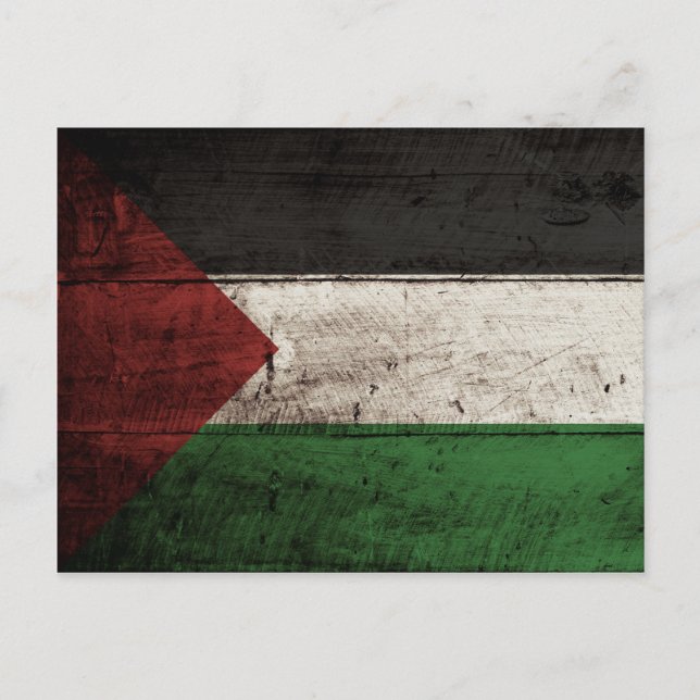 Palestina-Flagga på Gamla träbeten Vykort (Framsida)
