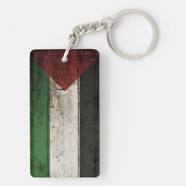 Palestina flagga på gammalt Wood korn (Baksidan)