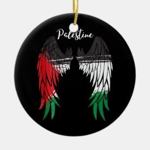 Palestina Flagga Pappa på den palestinska baksida Julgransprydnad Keramik