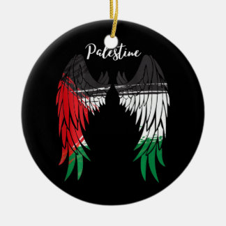 Palestina Flagga Pappa på den palestinska baksidan Julgransprydnad Keramik