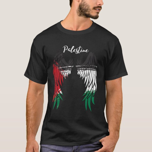 Palestina Flagga Pappa på den palestinska baksidan T Shirt (Framsida)