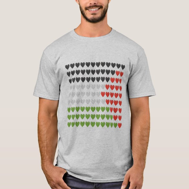 Palestina, flagga, rödsvart och grönt. t shirt (Framsida)
