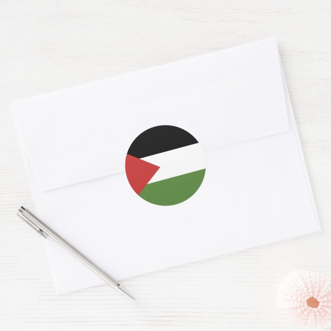 Palestina-flagga Runt Klistermärke (Kuvert)