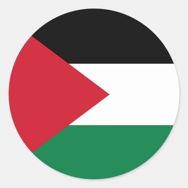 Palestina Flagga Sticker Runt Klistermärke (Framsida)