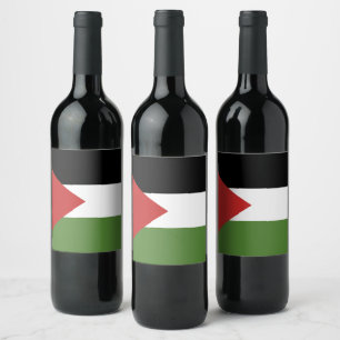 Palestina-flagga Vinflaska Etikett