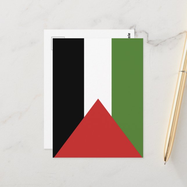 Palestina-flagga Vykort (Fram/Back In Situ)