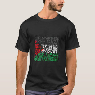 Palestina Flagga WordMolds slut Apartheid Free Pal T Shirt
