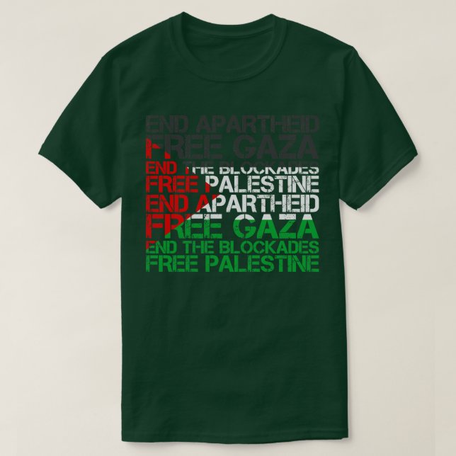 Palestina Flagga WordMolds slut-apartheid T Shirt (Design framsida)