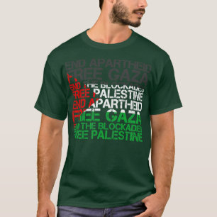 Palestina Flagga WordMolds slut-apartheid T Shirt