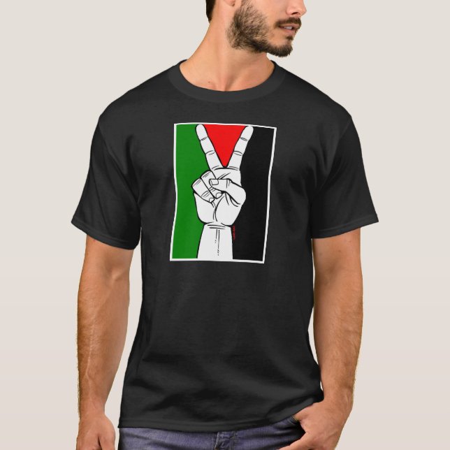 PALESTINA FLAGGAFREDSTECKEN TEE SHIRT (Framsida)