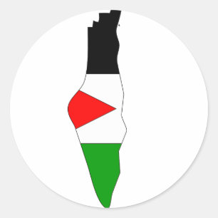 Palestina flaggakarta runt klistermärke