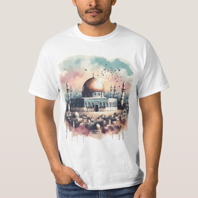 Palestina Gaza Spara Al Aqsa Mosque T-Shirt (Framsida)