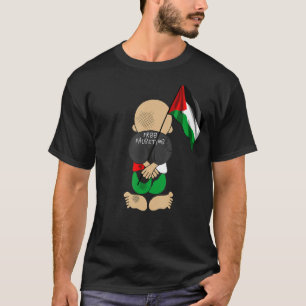 Palestina Handala håller palestinsk Flagga fri T Shirt