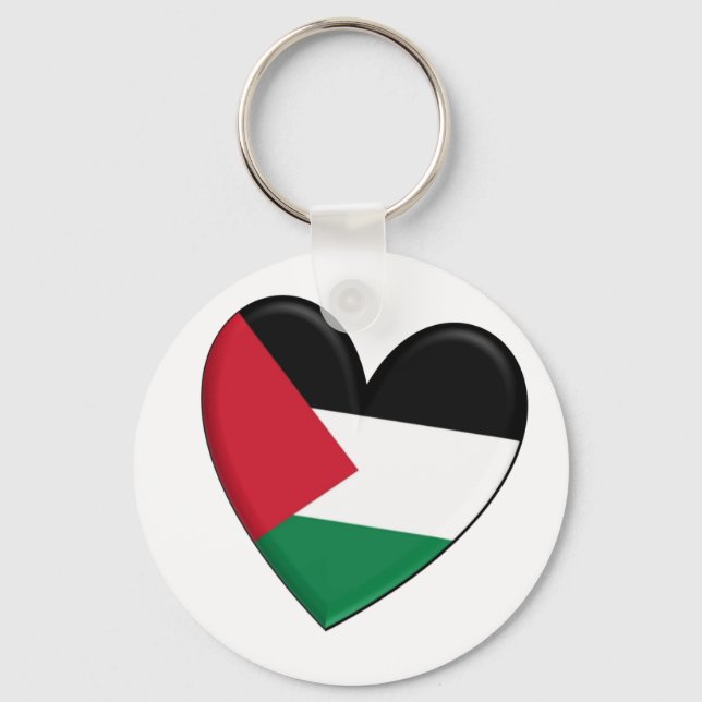 Palestina Heart Flagga Nyckelring (Framsida)