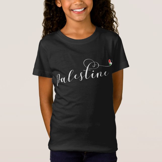 Palestina Heart-Flagga, Palestina T Shirt (Framsida)