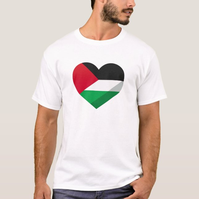 Palestina Heart T Shirt (Framsida)