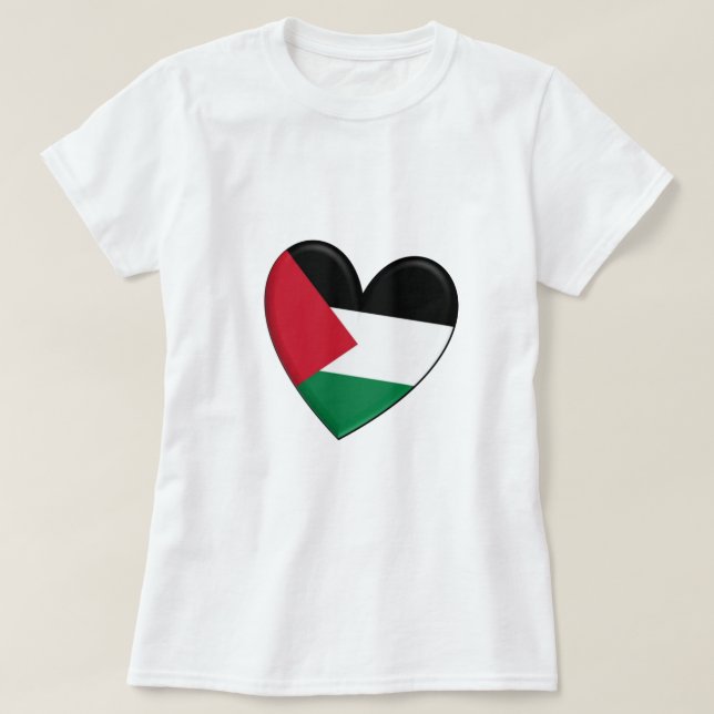 Palestina hjärtaflagga t shirt (Design framsida)