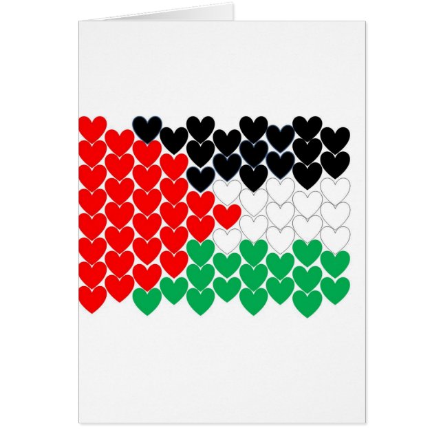Palestina hjärtor hälsningskort (Framsidan)
