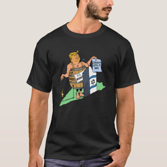Palestina Israel Gaza Jerusalem Allah Islam Jihad T Shirt (Framsida)
