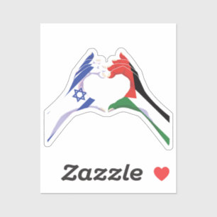Palestina Israel Israels Kärlek Heart Pe Klistermärken