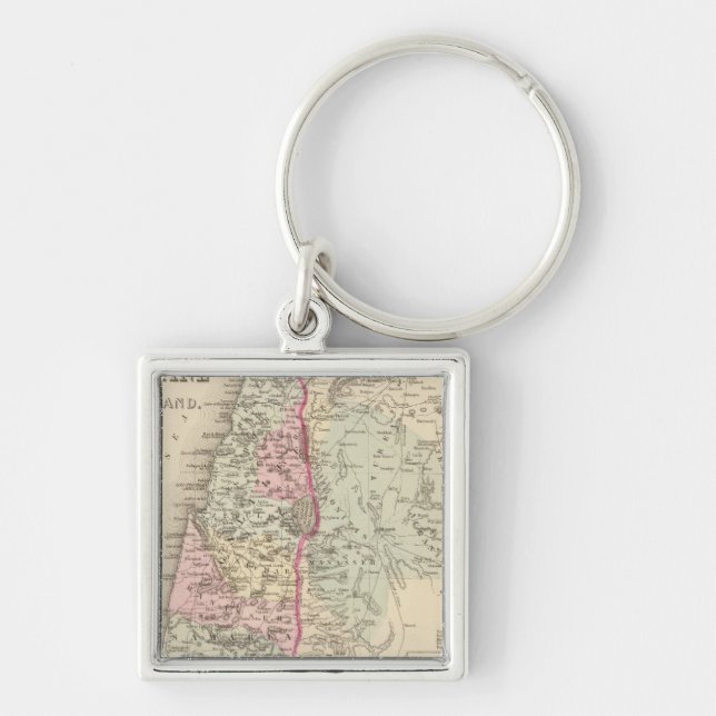 Palestina, Jerusalem Fyrkantig Silverfärgad Nyckelring (Framsidan)
