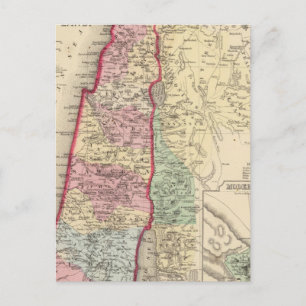 Palestina, Jerusalem Karta av Mitchell Vykort