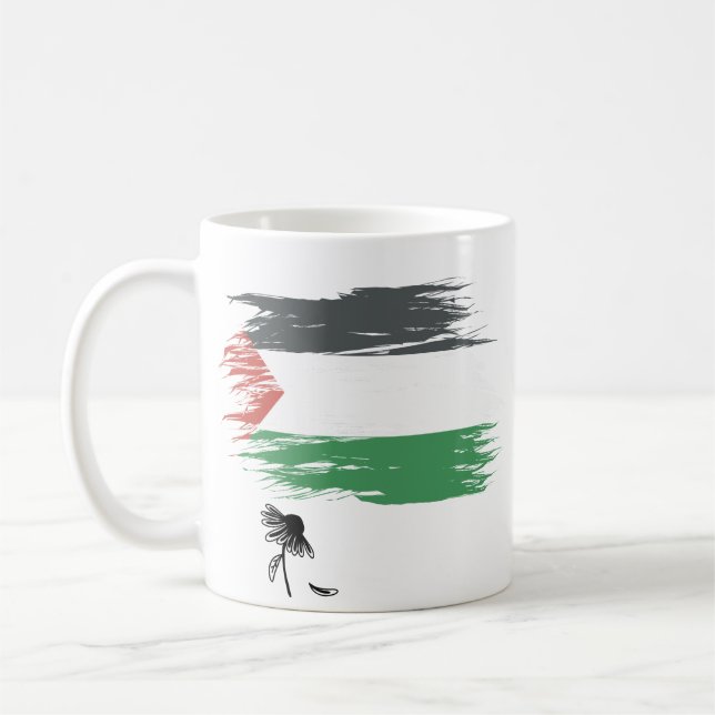 Palestina Kaffemugg | Nött flagga, Sorgsen tusensk (Vänster)