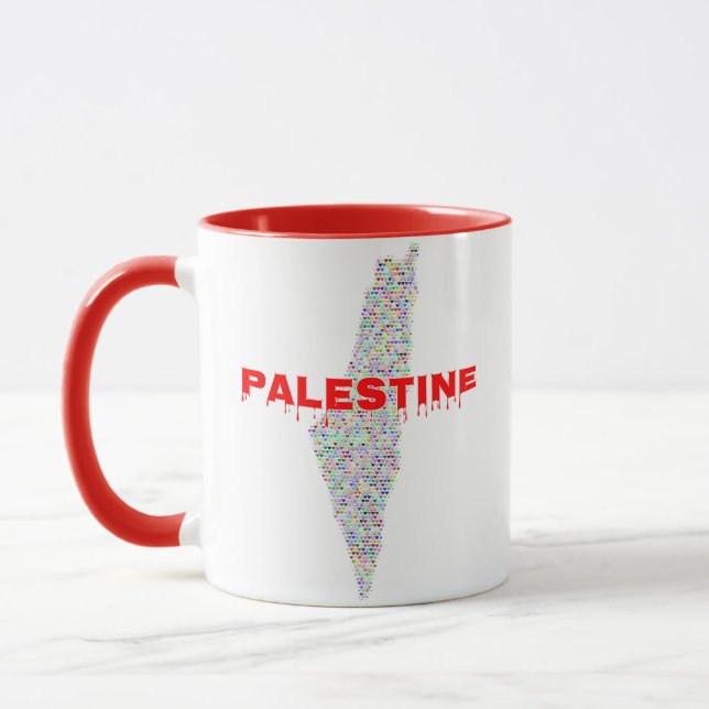 Palestina Karta ف ل س ط ي ن | Gratis Palestina | P Mugg (Vänster)