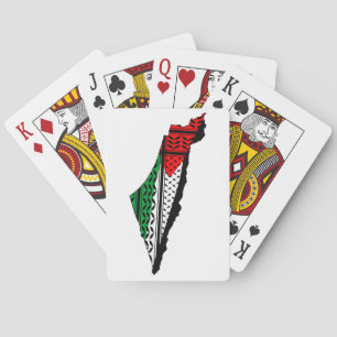 Palestina Karta, Flagga och Keffiyeg Mönster Casinokort