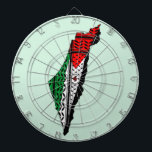 Palestina Karta, Flagga och Keffiyeg Mönster Darttavla<br><div class="desc">Palestina Karta med Flagga och Keffiyeh Mönster symbol för motstånd och frihet. Snabbt fram till 1960-talet och stiga upp för den palestinska motståndsrörelsen, det framstående palestinska politikar, Yassir Arafat, stärkte ytterligare denna innebörd bakom keffiyeh. Keffiyeh blev Arafats personliga varumärke när han skrapade det över sin höger axel för att likna...</div>