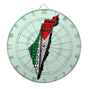 Palestina Karta, Flagga och Keffiyeg Mönster Darttavla