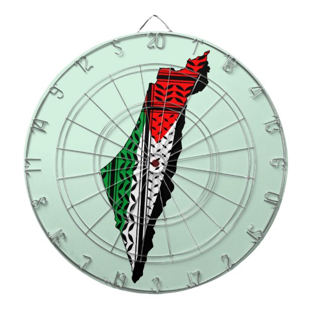 Palestina Karta, Flagga och Keffiyeg Mönster Darttavla (Framsidan)