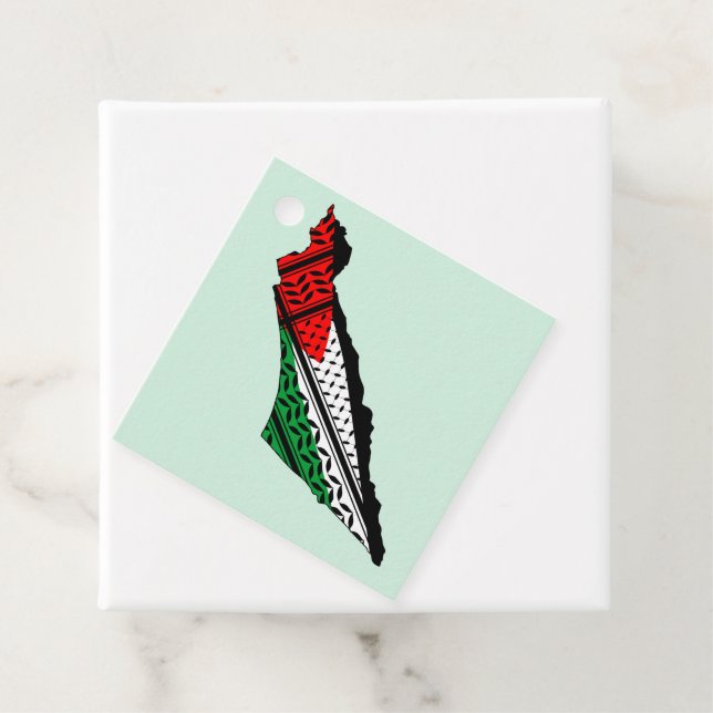 Palestina Karta, Flagga och Keffiyeg Mönster Gåvor Etiketter (På plats)