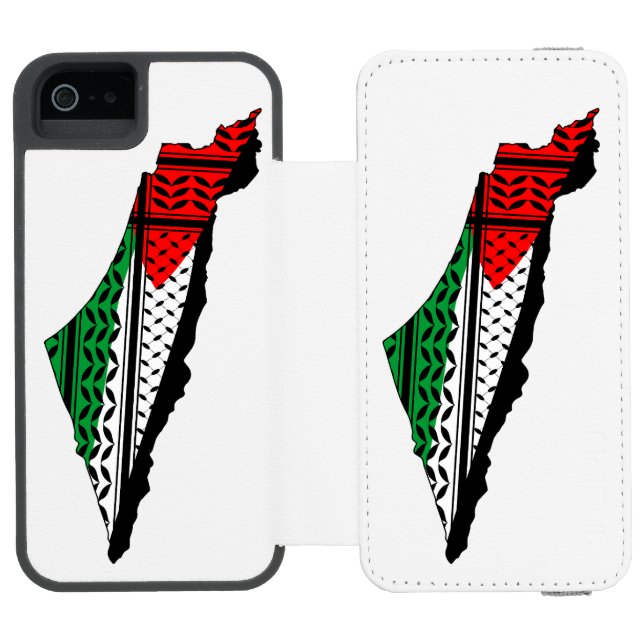Palestina Karta, Flagga och Keffiyeg Mönster Incipio iPhone Wallet Skal (Folio Öppen)