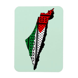 Palestina Karta, Flagga och Keffiyeg Mönster Magnet