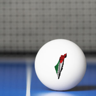 Palestina Karta, Flagga och Keffiyeg Mönster Pingisboll
