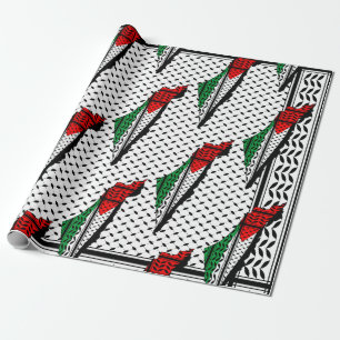 Palestina Karta, Flagga och Keffiyeg Mönster Presentpapper