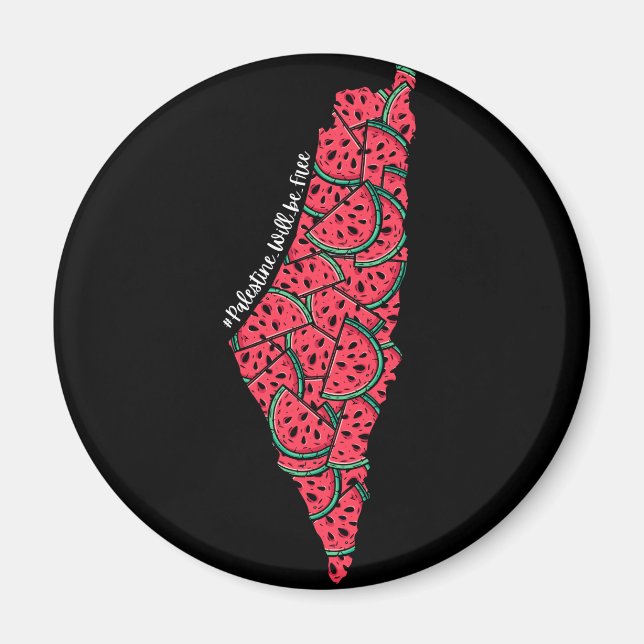 Palestina Karta fullt Watermelons | Gratis palesti Magnet (Framsidan)