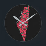 Palestina Karta fullt Watermelons | Gratis palesti Rund Klocka<br><div class="desc">Efter sex dagar krig 1967 förbjöd den israeliska regeringen den palestinska flagga. Vattenmelonen tog sin ställe på grund av att den delade flagga färg: rött, svart, vitt och grönt. Frukten kan ses från Gazas stenmurar till Ramallahs gallerier, som antyder Palestinas politiska historia. Den palestinska fullt Karta i Watermelons är designad...</div>
